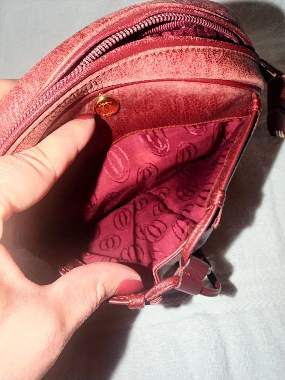 Cartier Brown Leather Messenger Crossbody with Tassel
